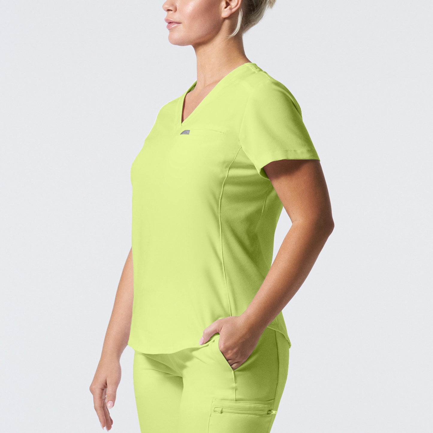 Landau Forward Women's Curved Hem Tuck-In V-Neck Top