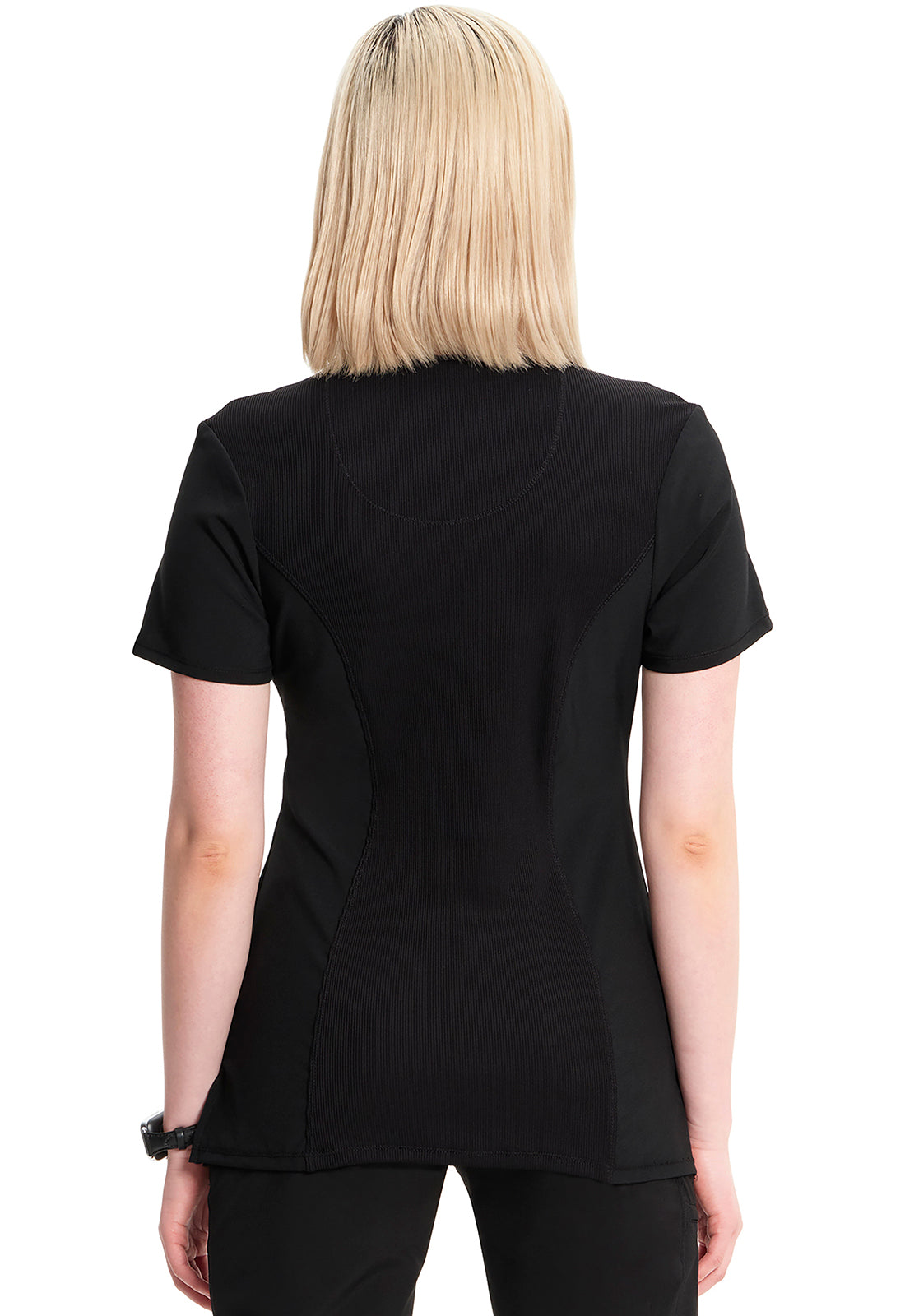 2624A- ( Core colour ) Women's Split Round Neck Solid Scrub Top