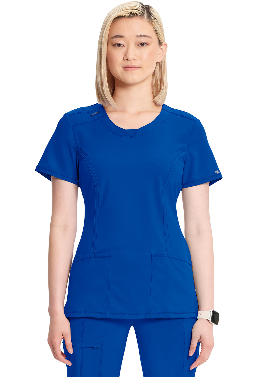 2624A- ( Additional colour) Women's Split Round Neck Solid Scrub Top
