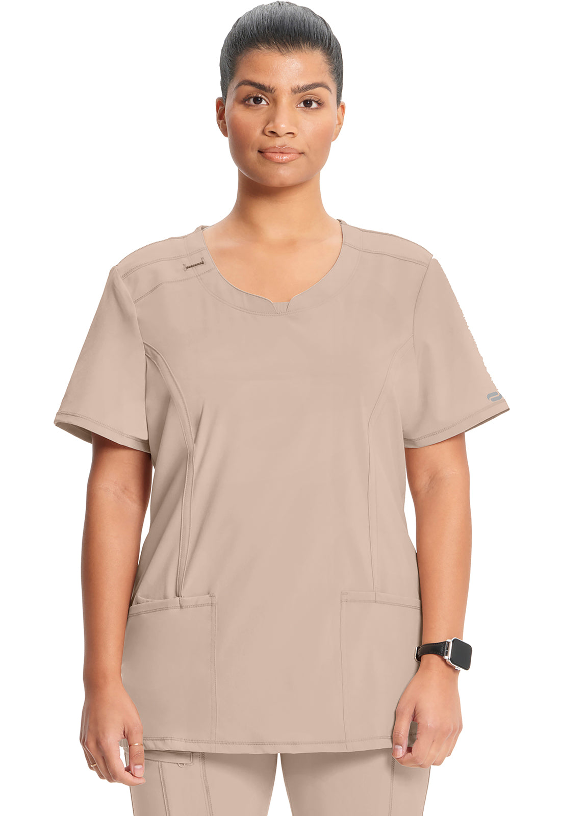 2624A- ( Additional colour) Women's Split Round Neck Solid Scrub Top