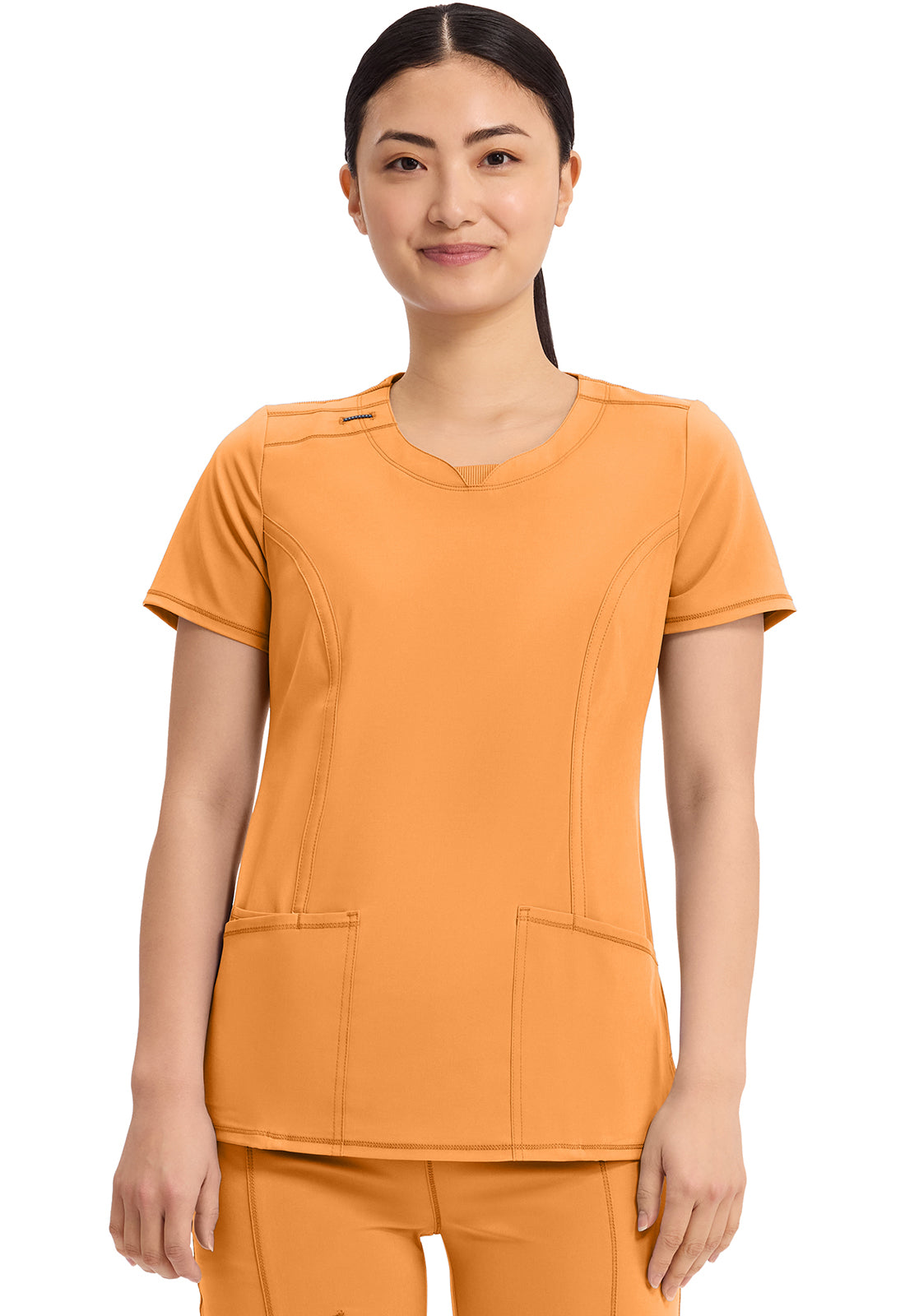 2624A- ( Additional colour) Women's Split Round Neck Solid Scrub Top