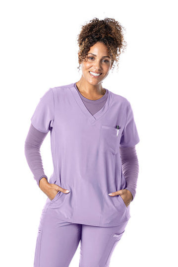 Fubu Women's Scrub Top - 3 Pocket