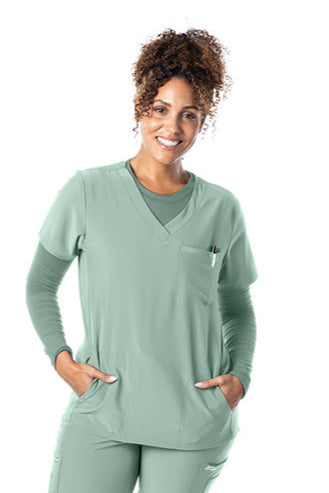 Fubu Women's Scrub Top - 3 Pocket