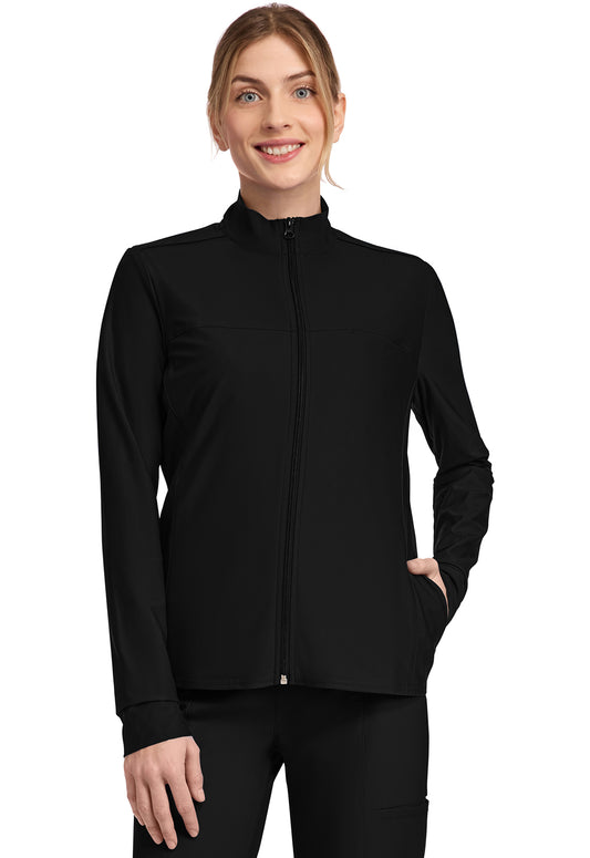 Cherokee- Women's 3-Pocket Warm-up Jacket in Black