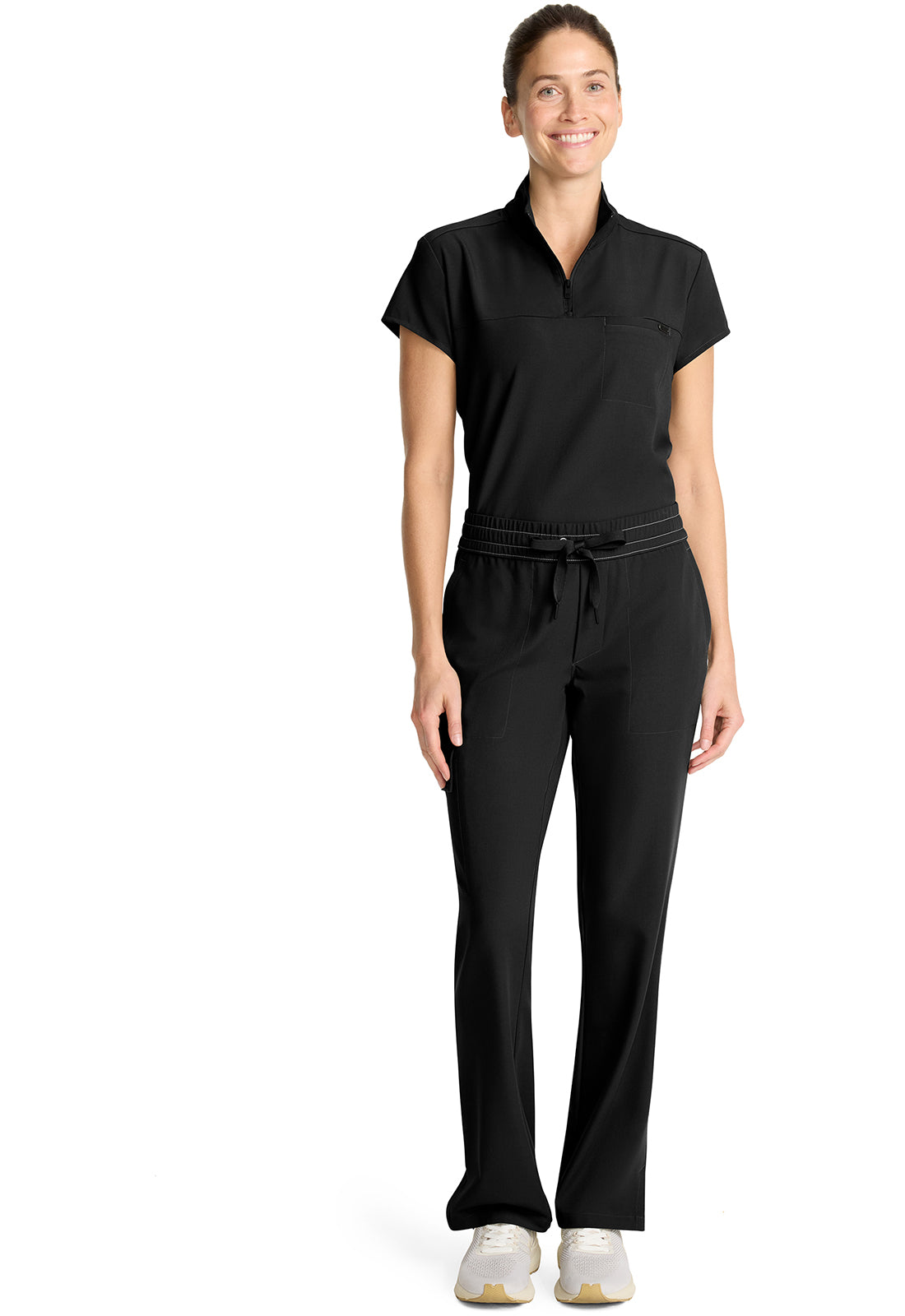 HH153-( Core Colour) Mid Rise Drawstring Straight Leg.
