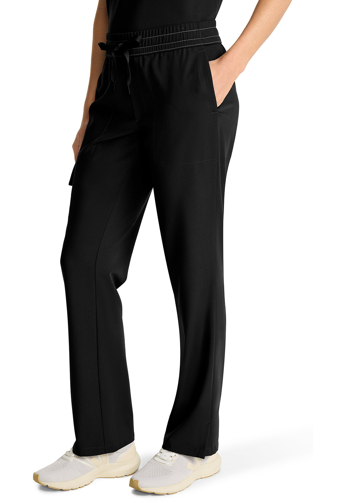 HH153-( Core Colour) Mid Rise Drawstring Straight Leg.