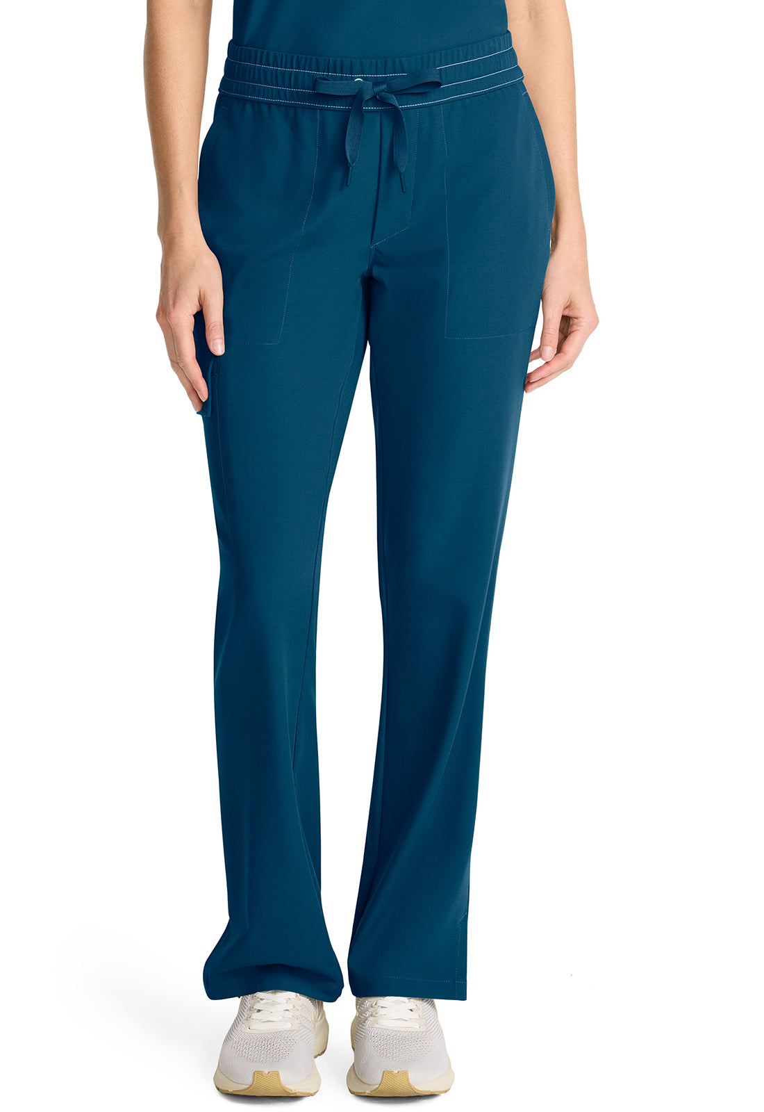 HH153-( Core Colour) Mid Rise Drawstring Straight Leg.