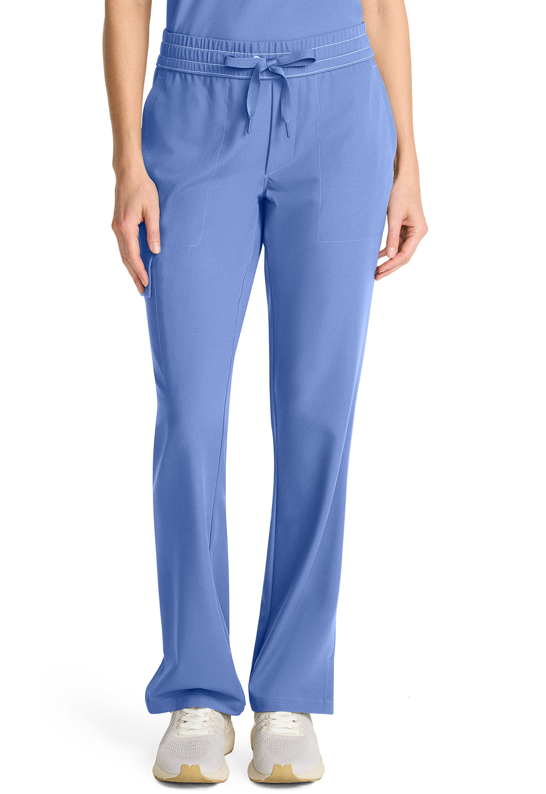 HH153-( Core Colour) Mid Rise Drawstring Straight Leg.