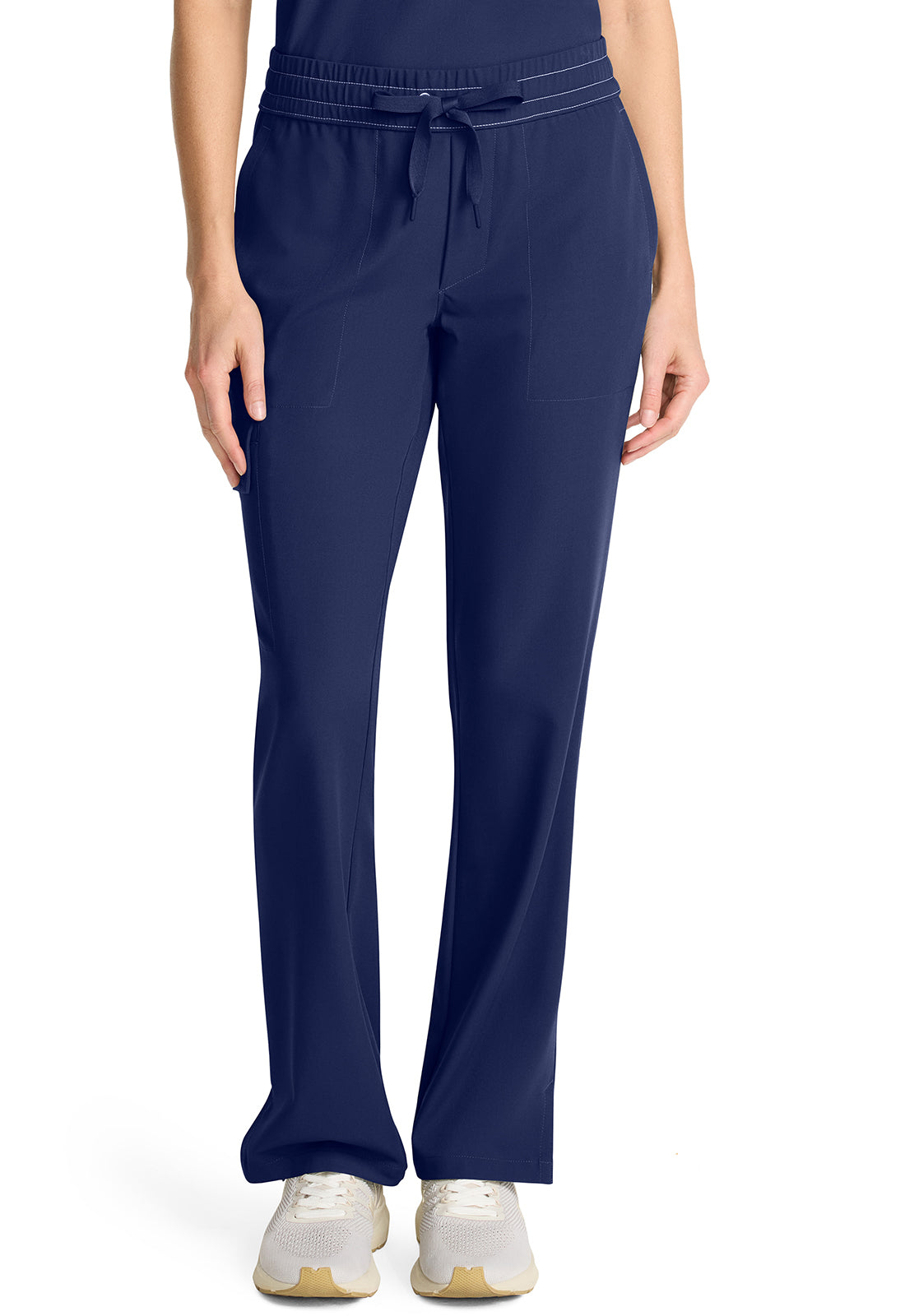 HH153-( Core Colour) Mid Rise Drawstring Straight Leg.