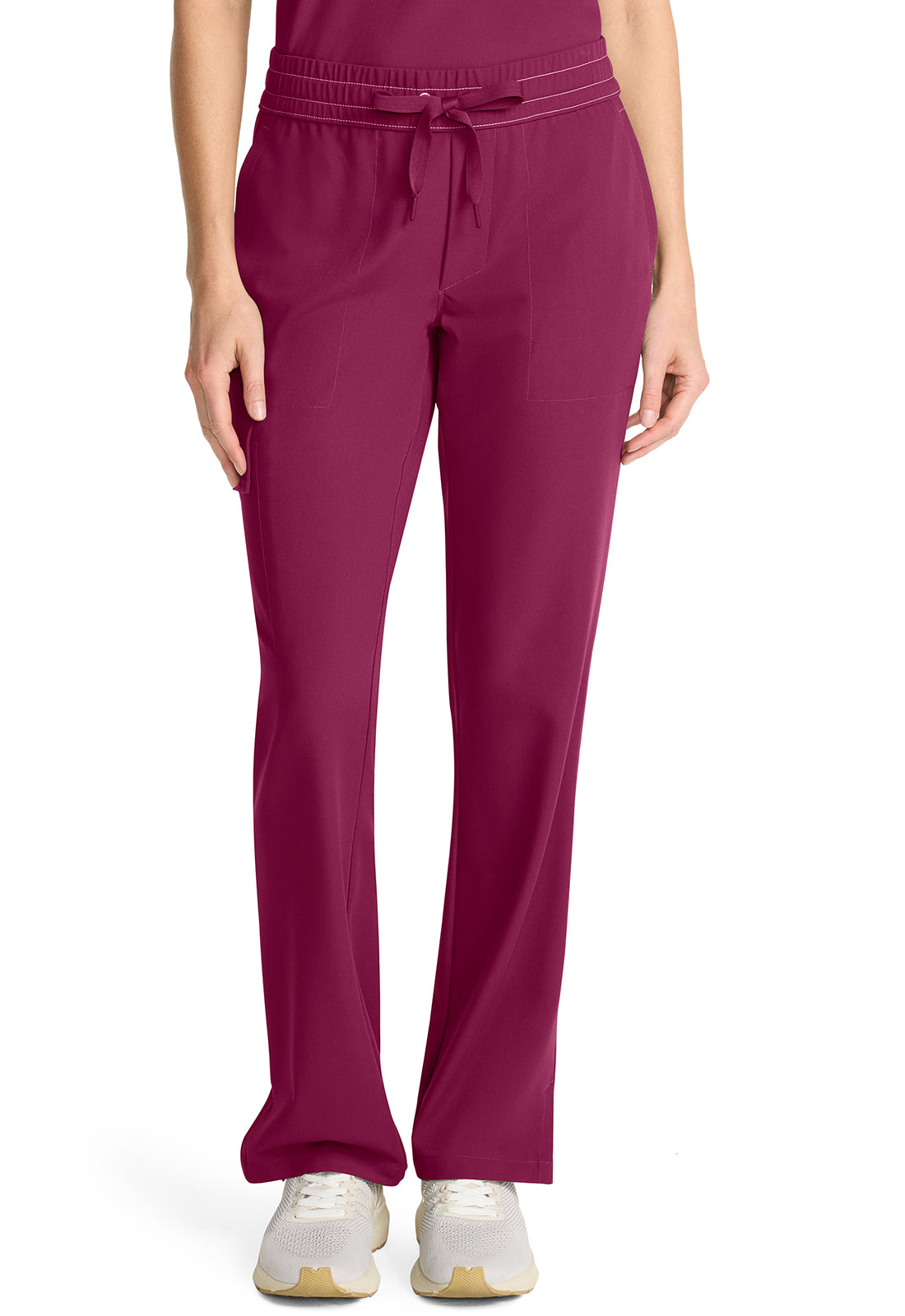 HH153-( Core Colour) Mid Rise Drawstring Straight Leg.