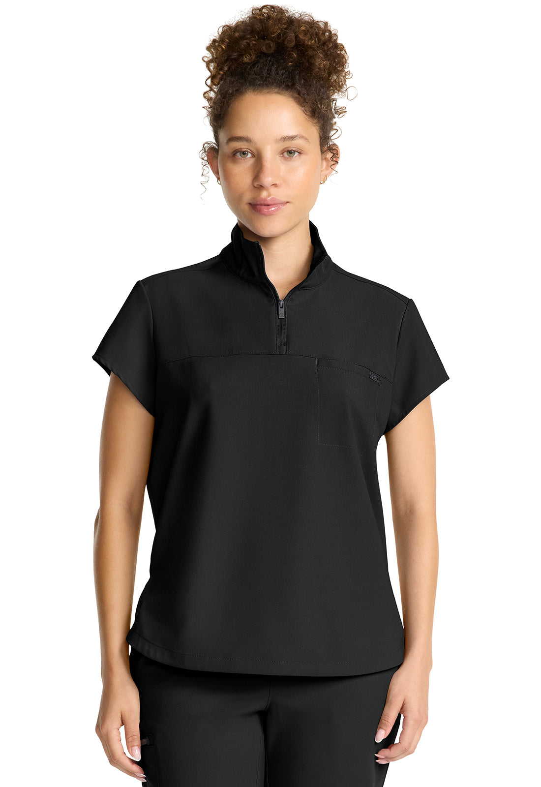 HH752-Healing Hands Women's Partial Zip Stand Collar Top