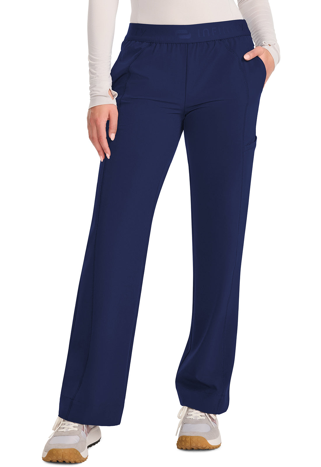 IN011A - Cherokee Women's Mid-Rise Wide Leg Pant