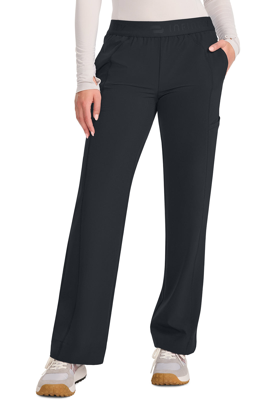 IN011A - Cherokee Women's Mid-Rise Wide Leg Pant