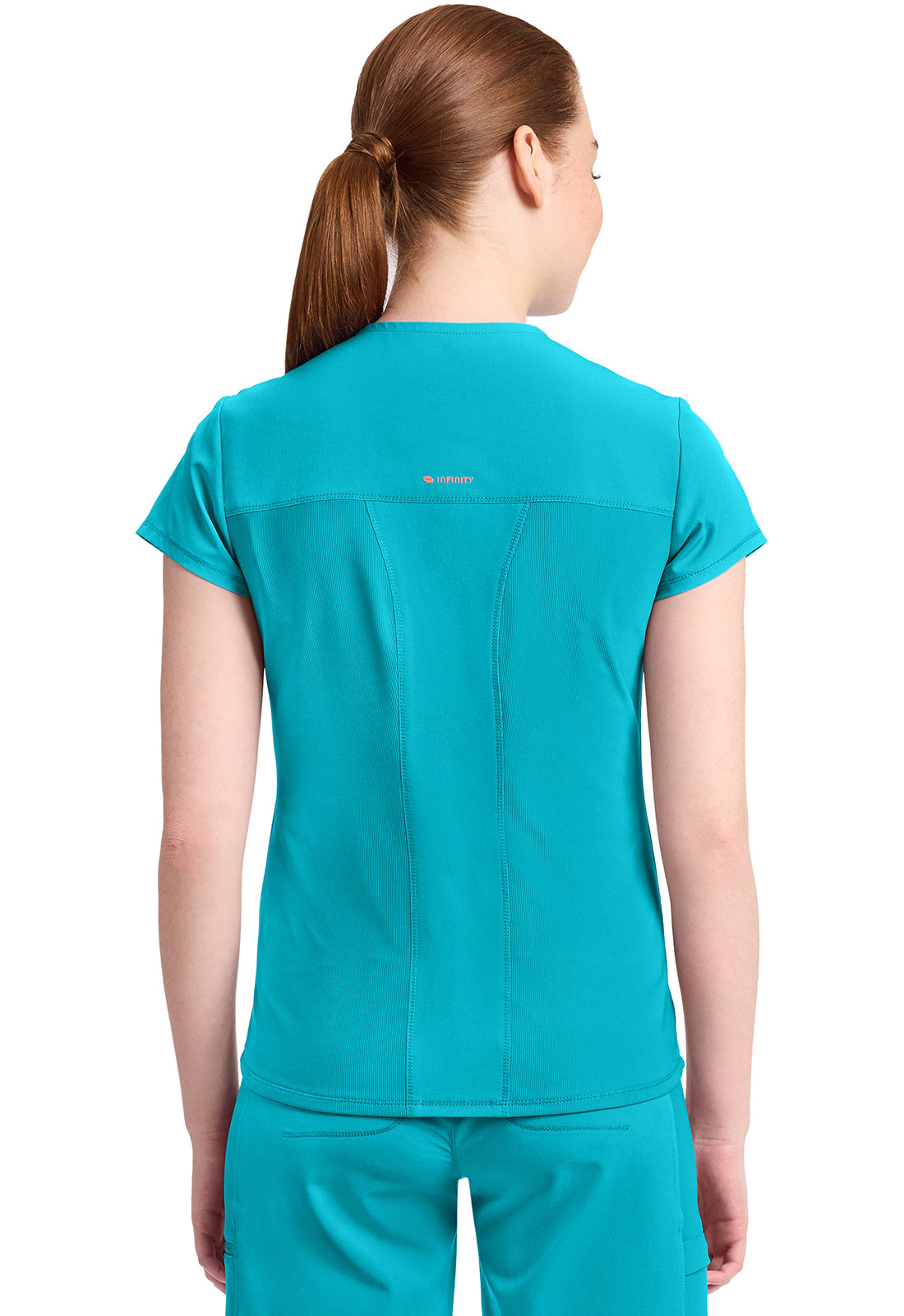 IN635A - Cherokee Women's 2-Pocket Mock-Wrap V-Neck Top