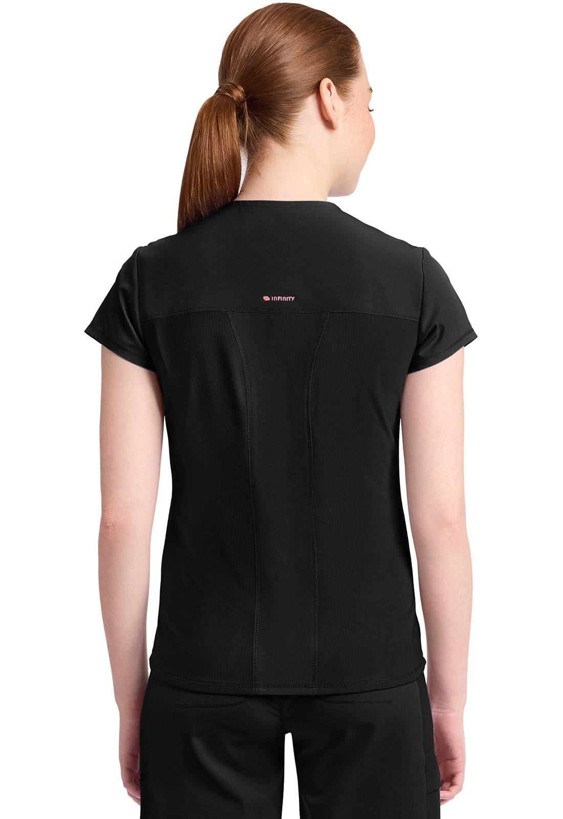 IN635A - Cherokee Women's 2-Pocket Mock-Wrap V-Neck Top