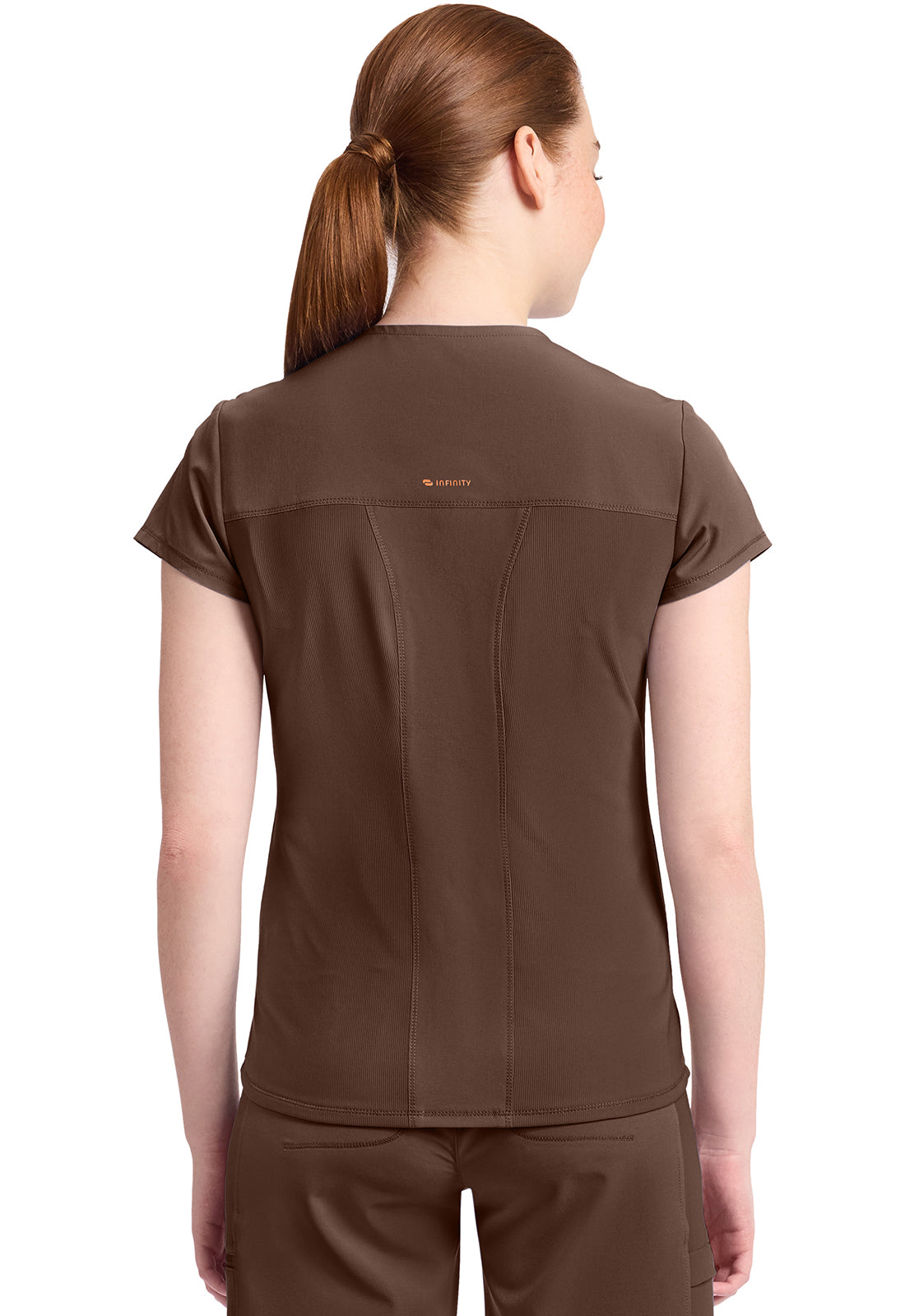 IN635A - Cherokee Women's 2-Pocket Mock-Wrap V-Neck Top