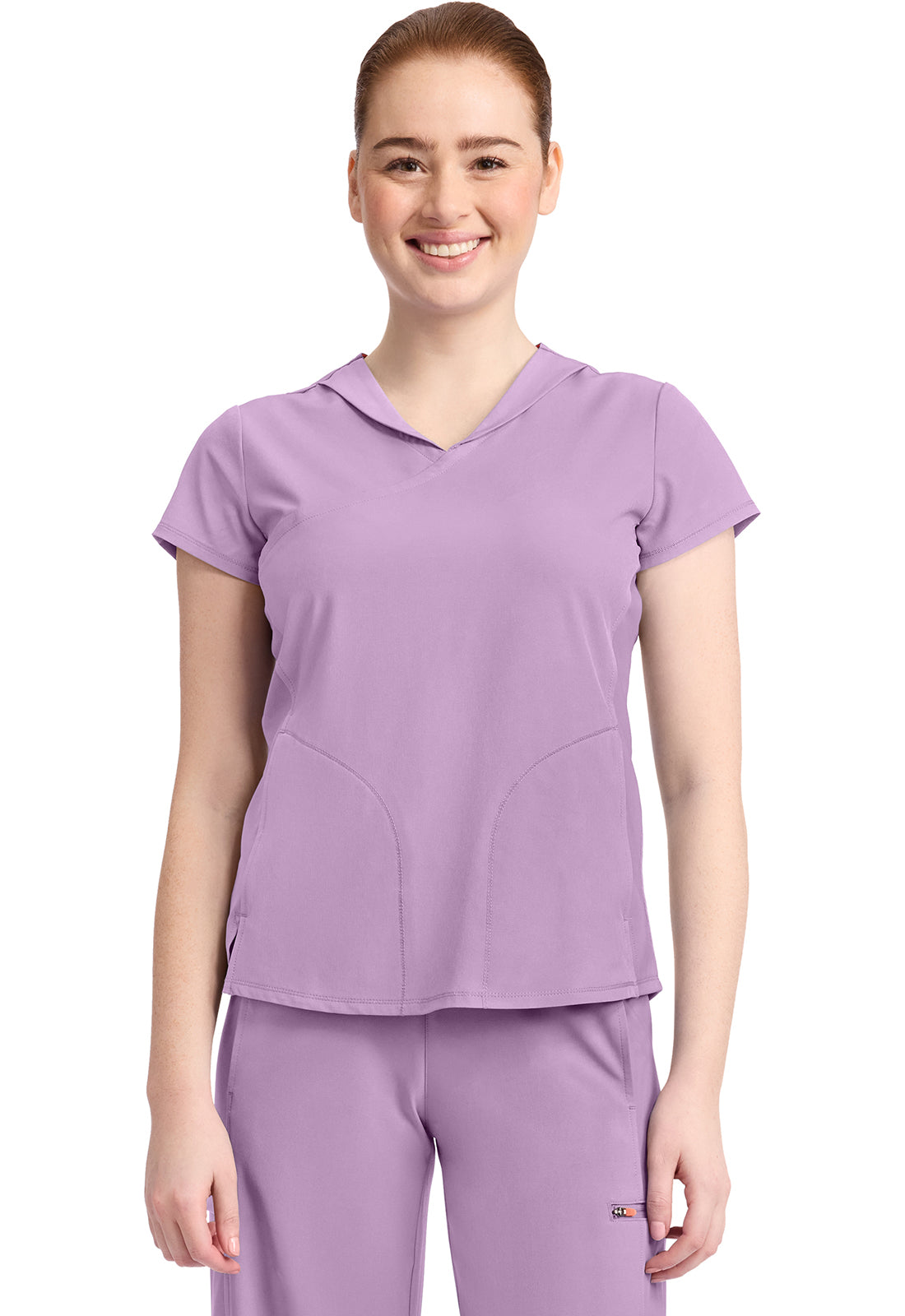 IN635A - Cherokee Women's 2-Pocket Mock-Wrap V-Neck Top