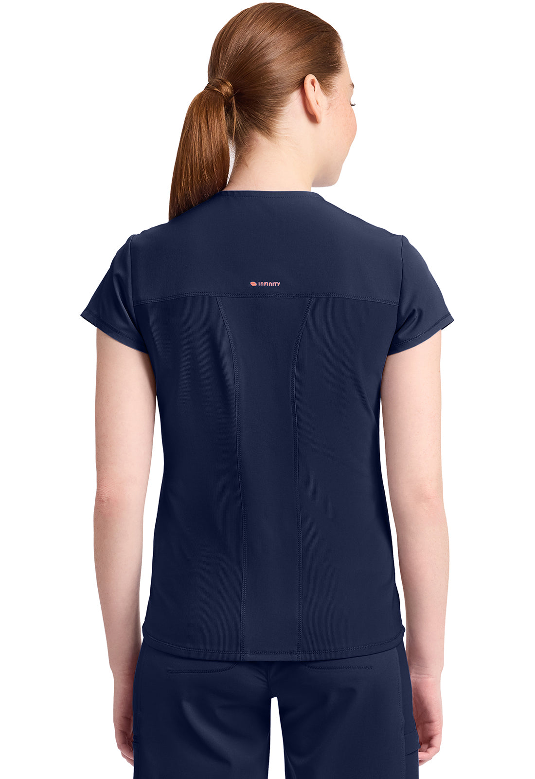 IN635A - Cherokee Women's 2-Pocket Mock-Wrap V-Neck Top