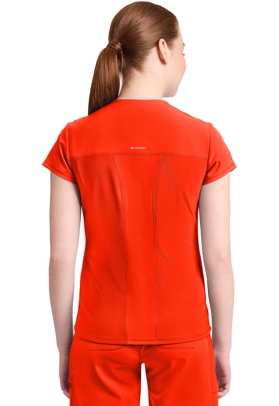 IN635A - Cherokee Women's 2-Pocket Mock-Wrap V-Neck Top