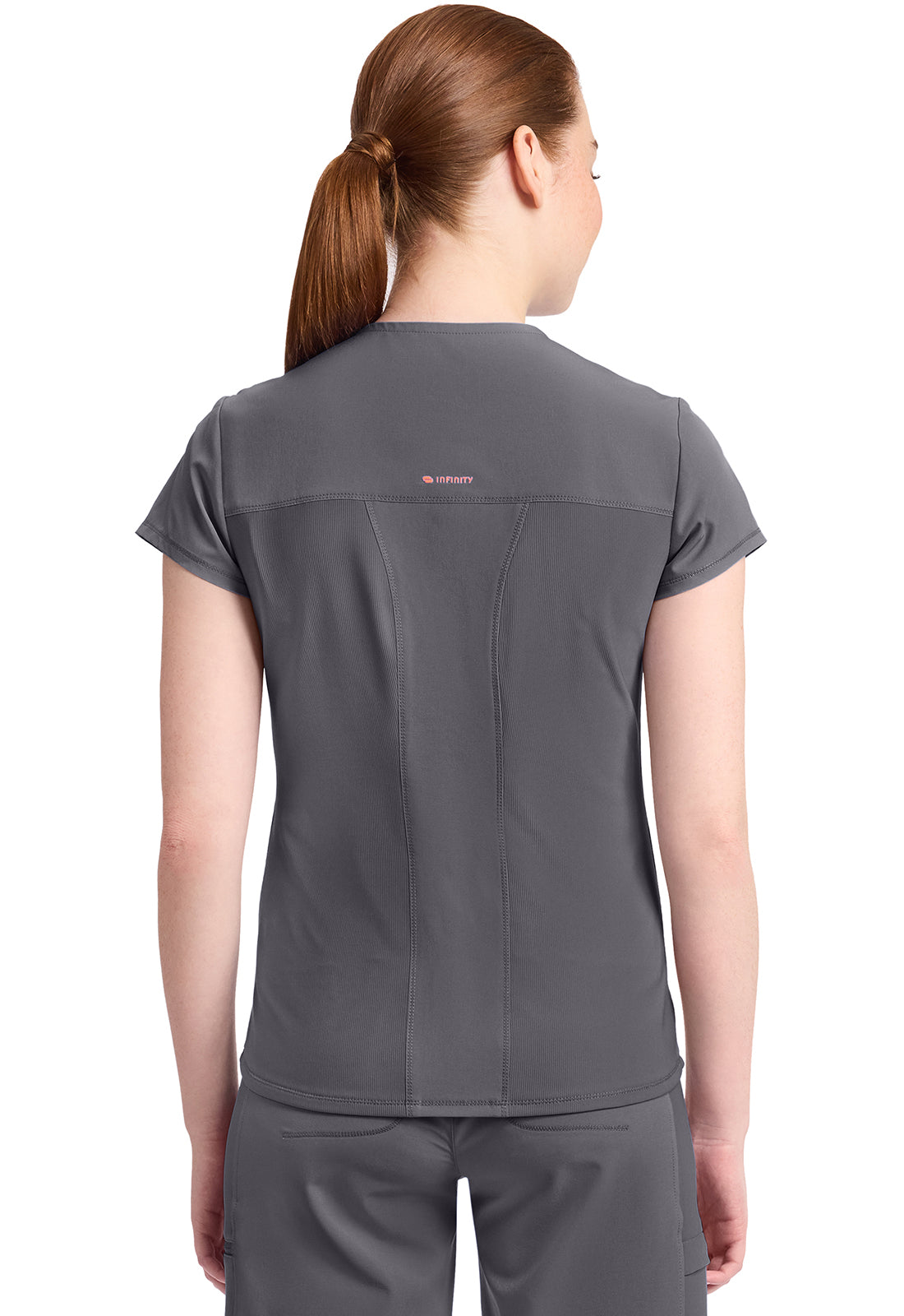 IN635A - Cherokee Women's 2-Pocket Mock-Wrap V-Neck Top