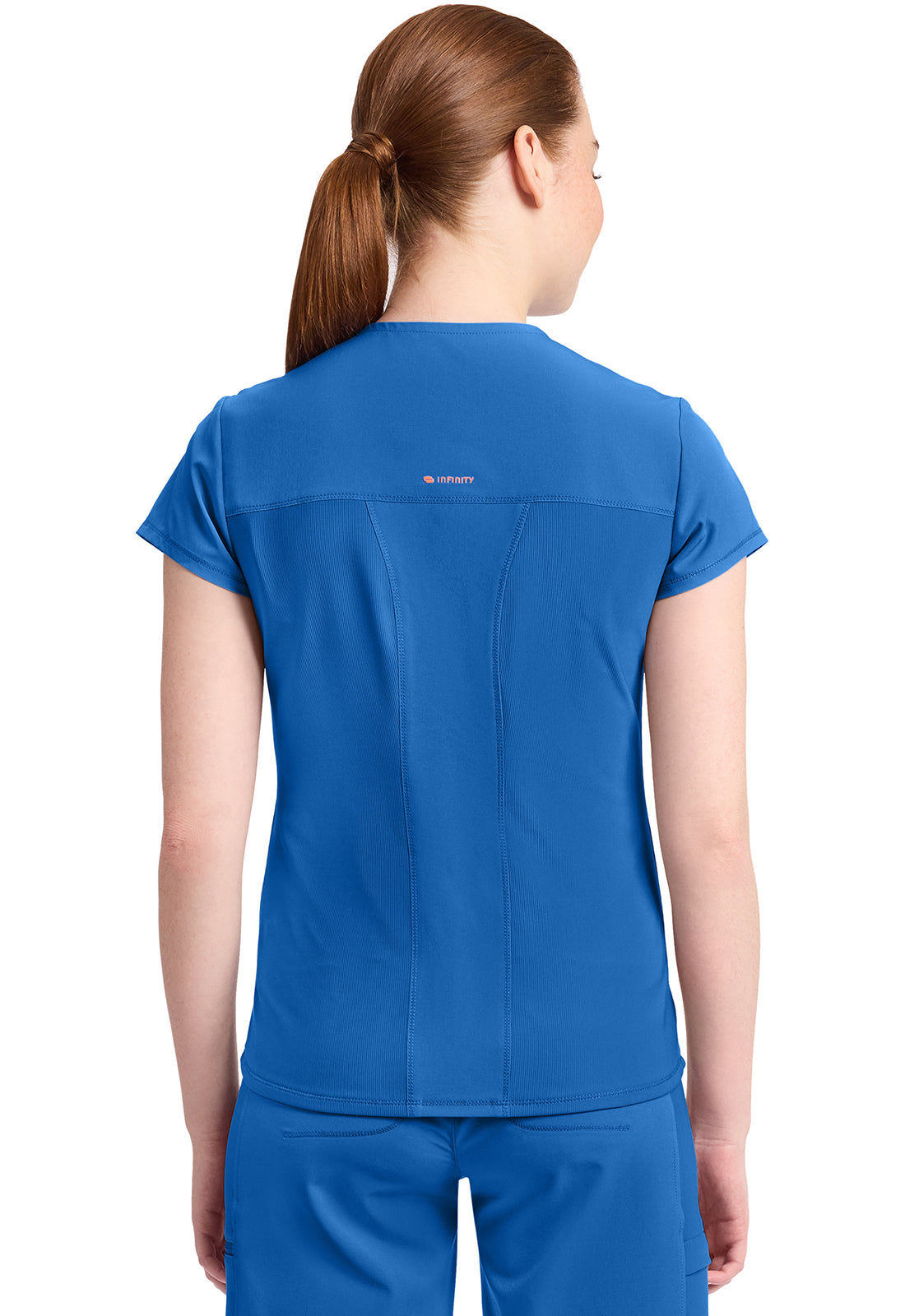 IN635A - Cherokee Women's 2-Pocket Mock-Wrap V-Neck Top