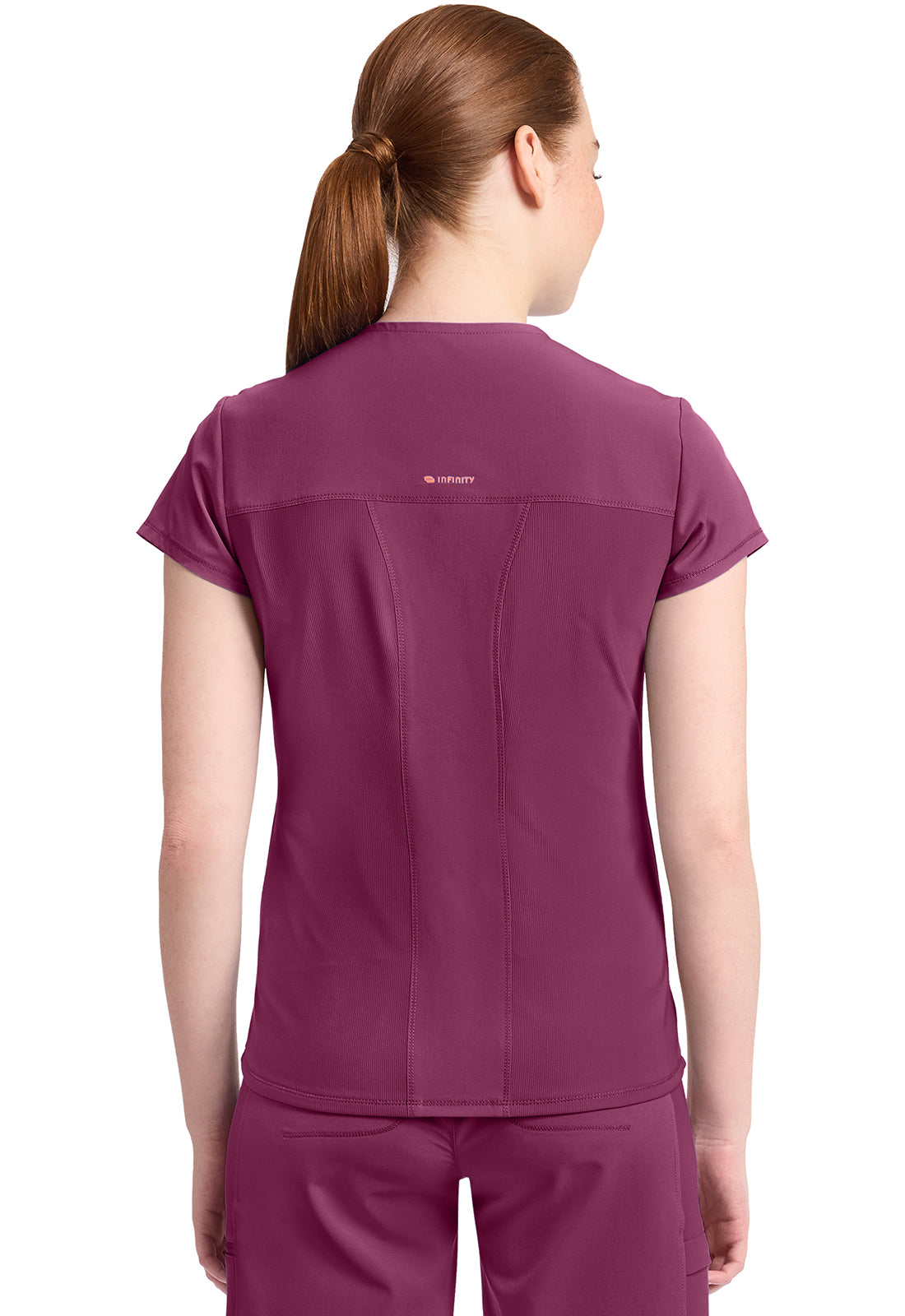 IN635A - Cherokee Women's 2-Pocket Mock-Wrap V-Neck Top