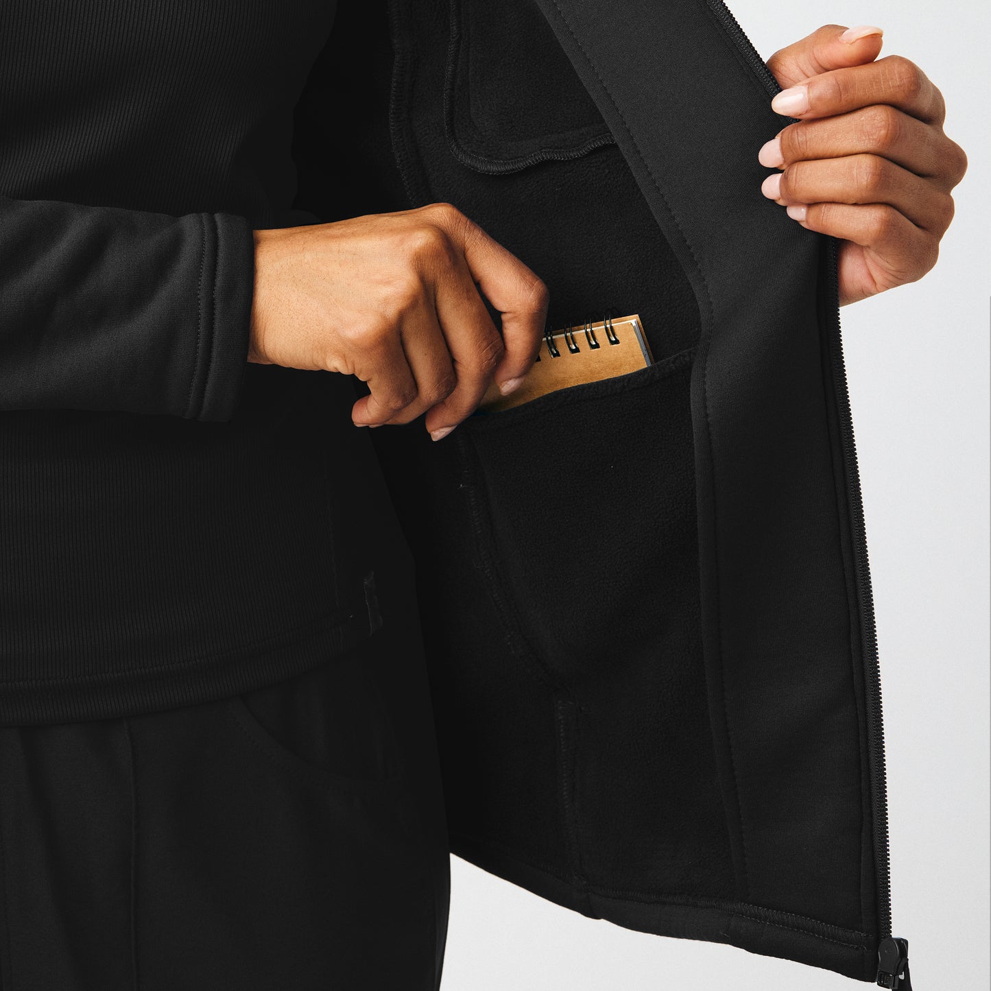 Landau Forward Women's 5-Pocket Zip-Front Fleece Scrub Jacket