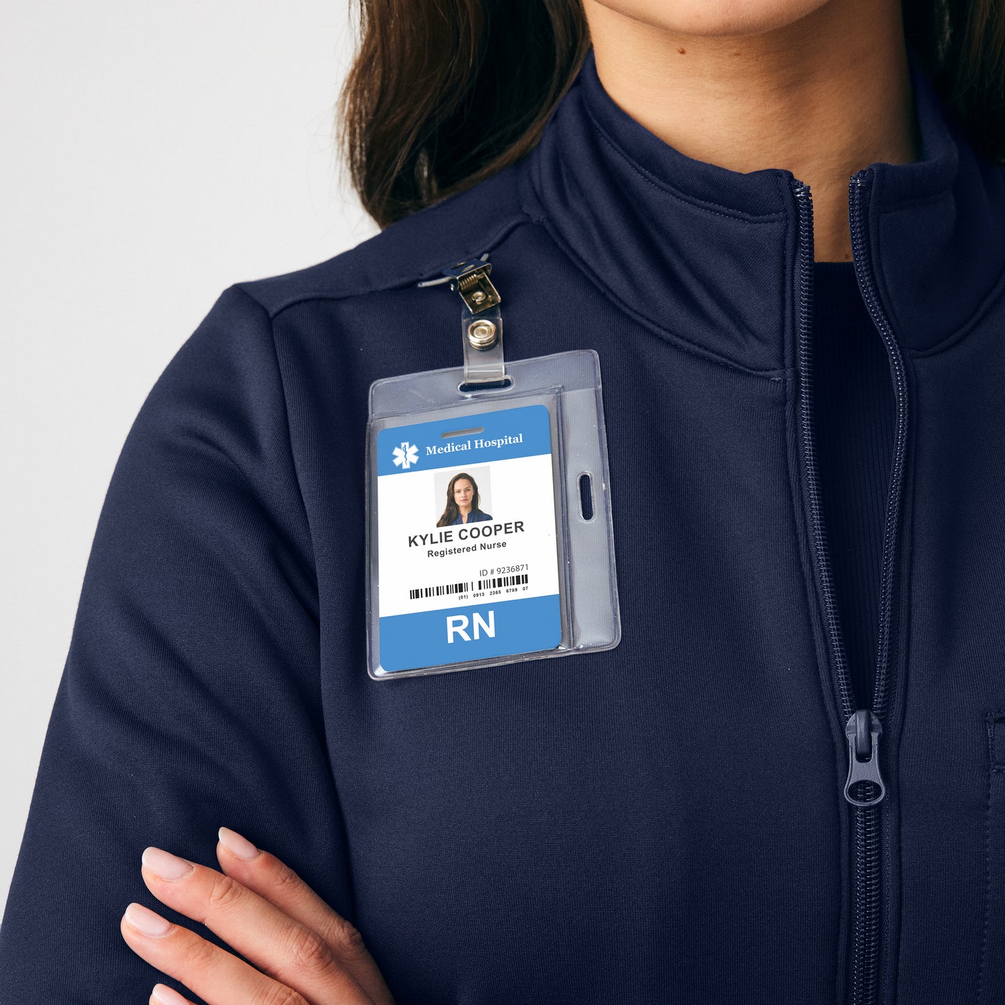 Landau Forward Women's 5-Pocket Zip-Front Fleece Scrub Jacket