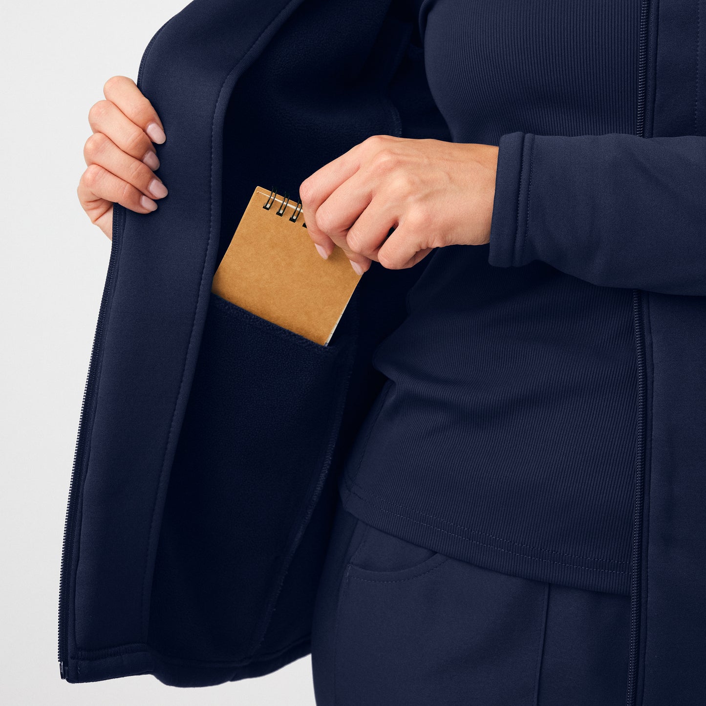 Landau Forward Women's 5-Pocket Zip-Front Fleece Scrub Jacket