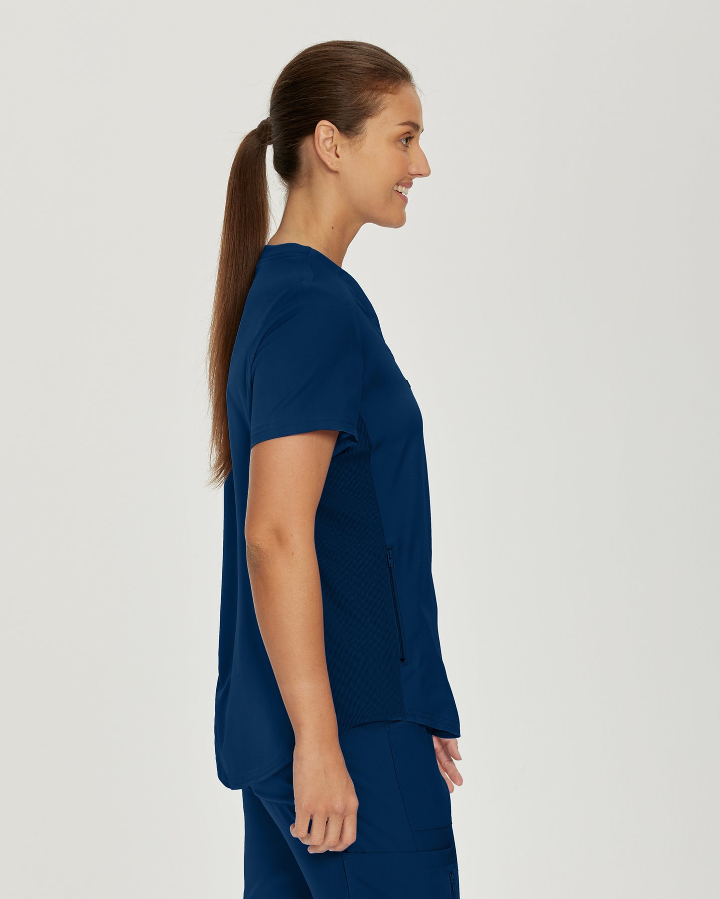 Landau Forward Women's Curved Hem Tuck-In V-Neck Top