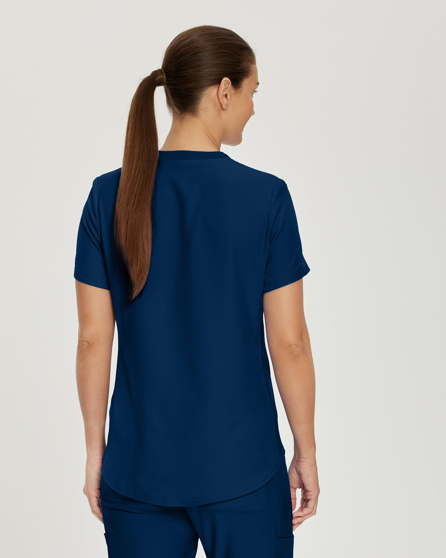 Landau Forward Women's Curved Hem Tuck-In V-Neck Top