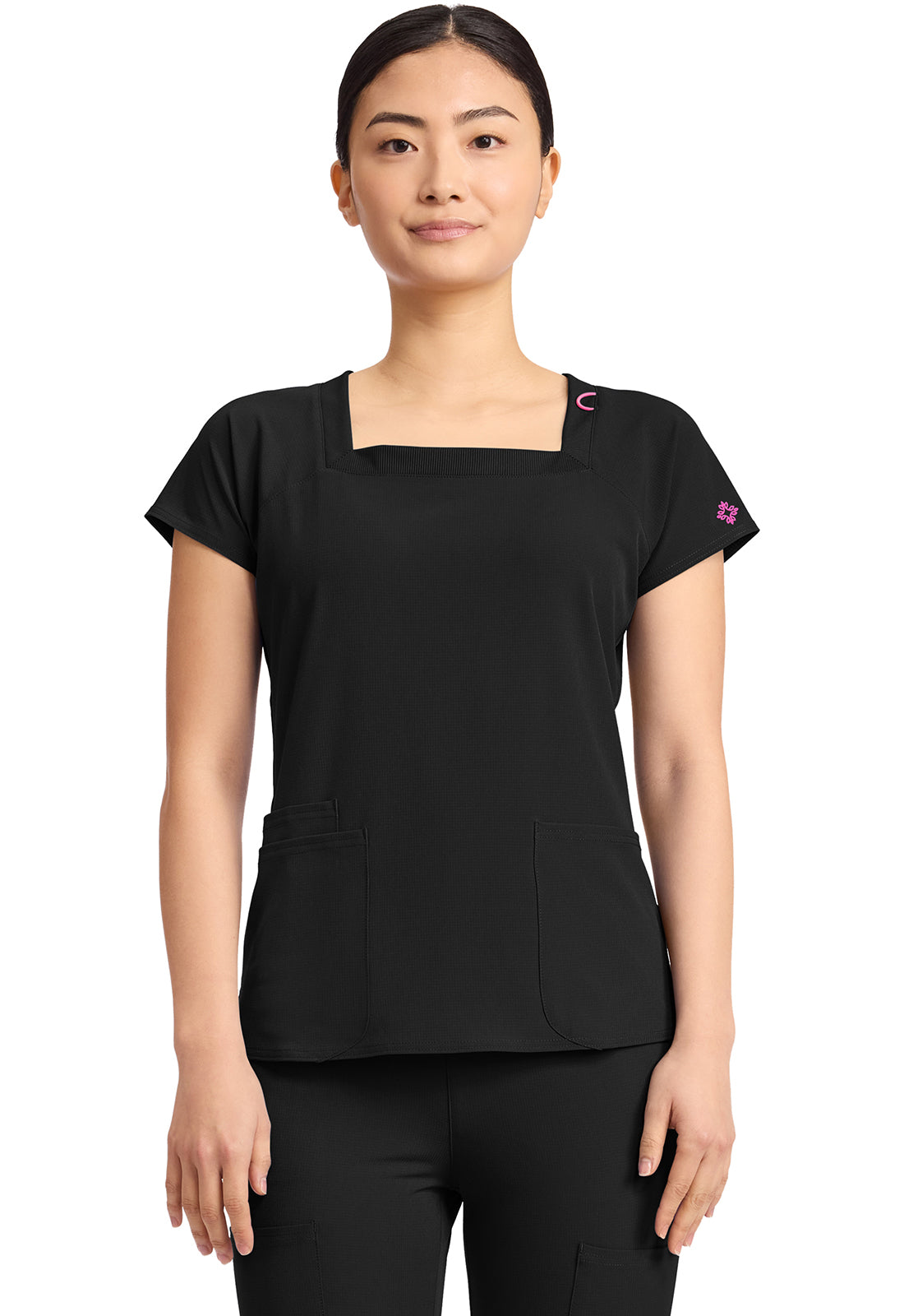 MC704 - Cherokee Women's 3-Pocket Square Neck Top