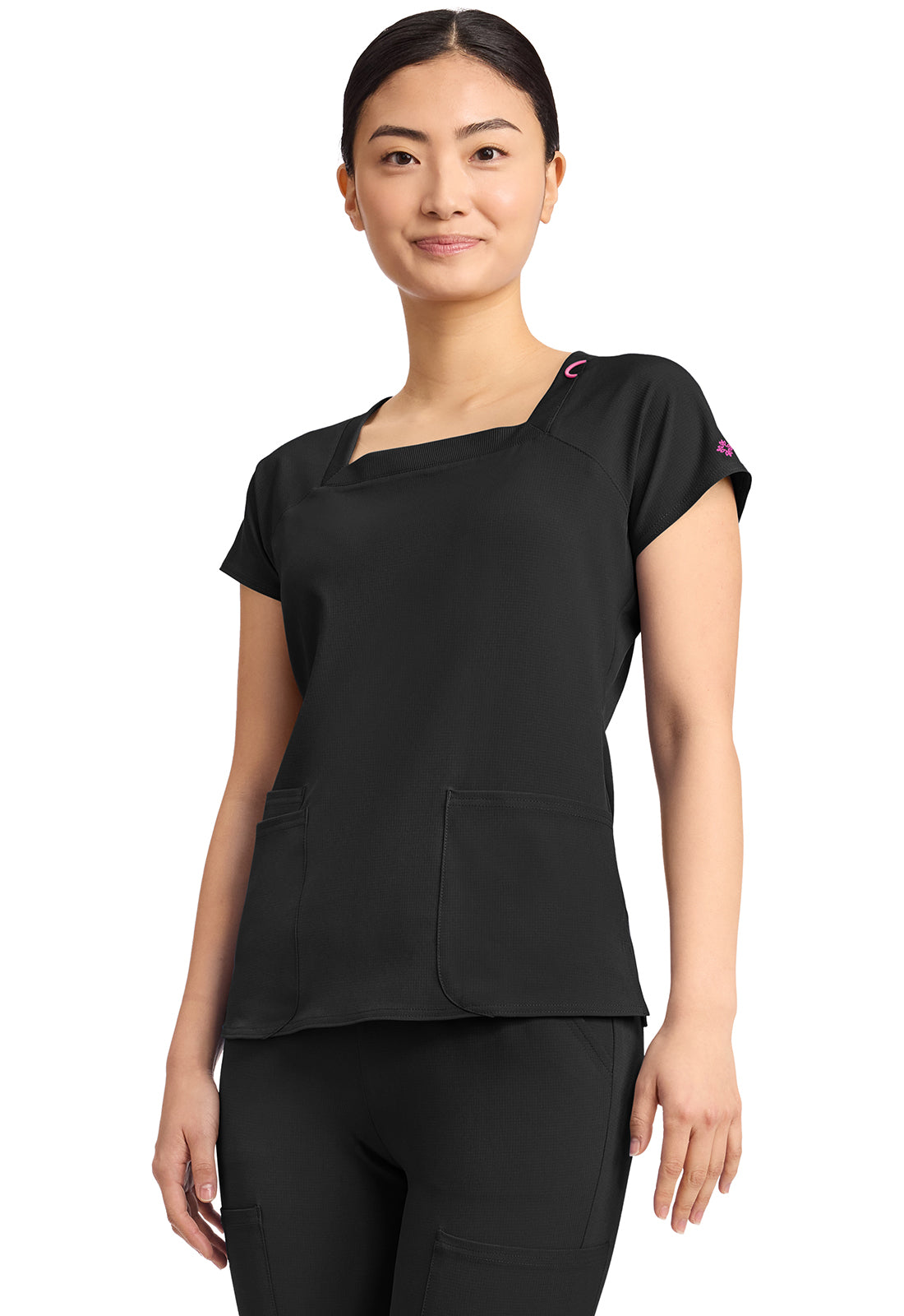 MC704 - Cherokee Women's 3-Pocket Square Neck Top