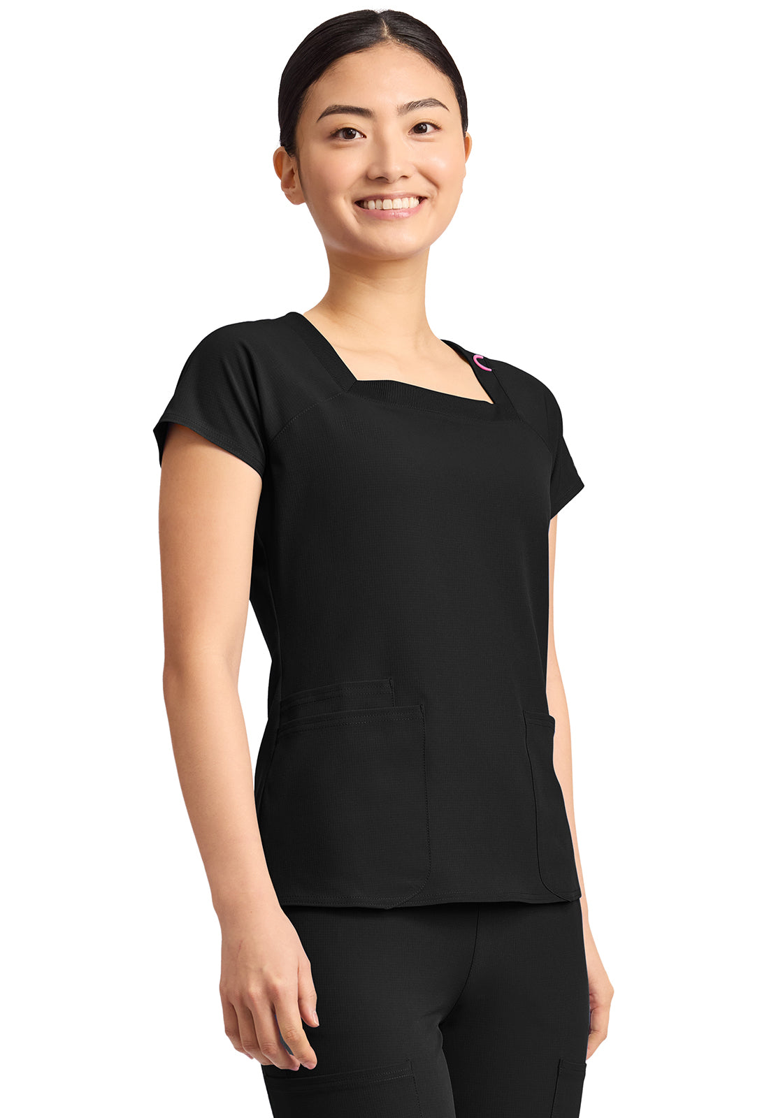 MC704 - Cherokee Women's 3-Pocket Square Neck Top