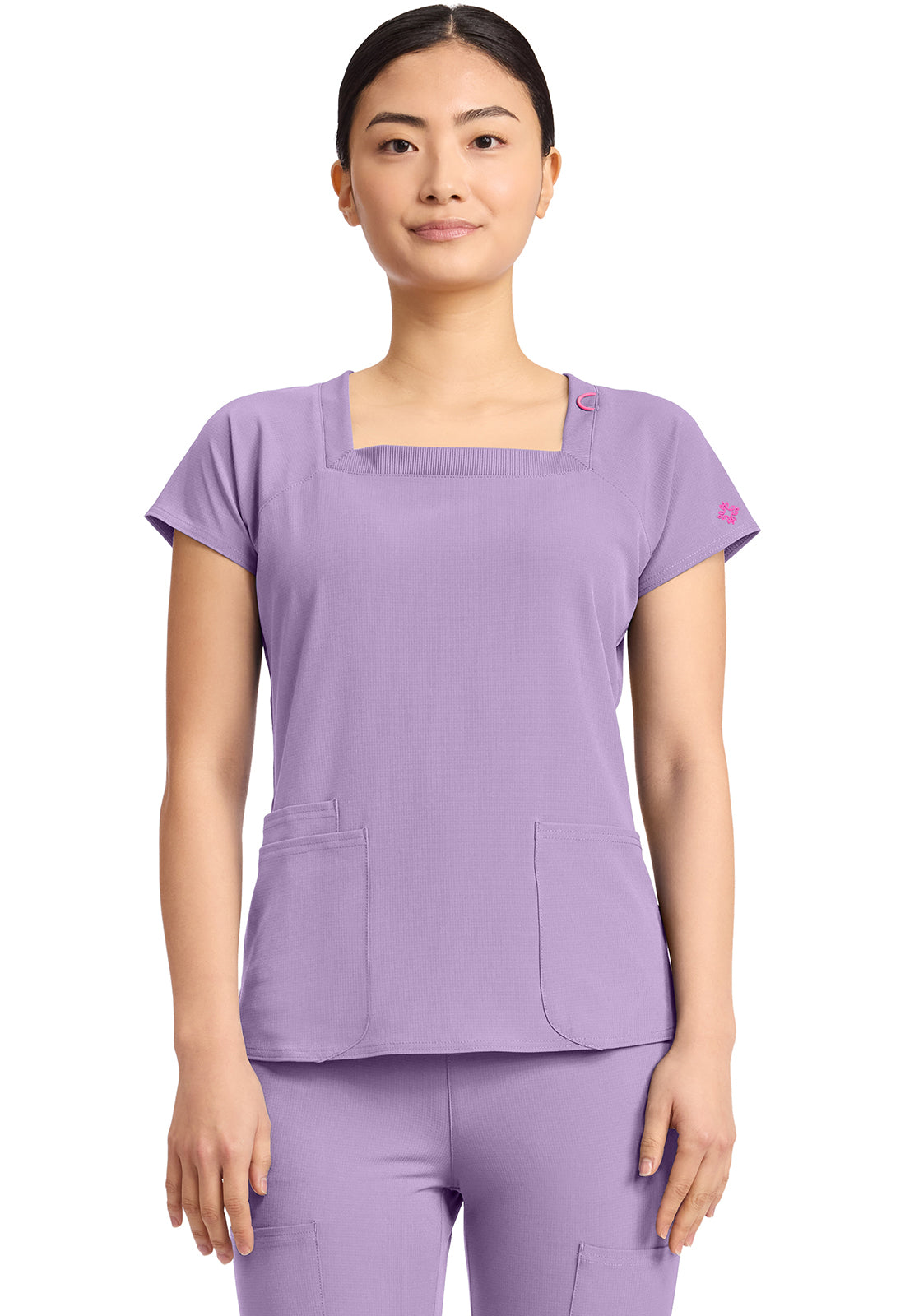 MC704 - Cherokee Women's 3-Pocket Square Neck Top