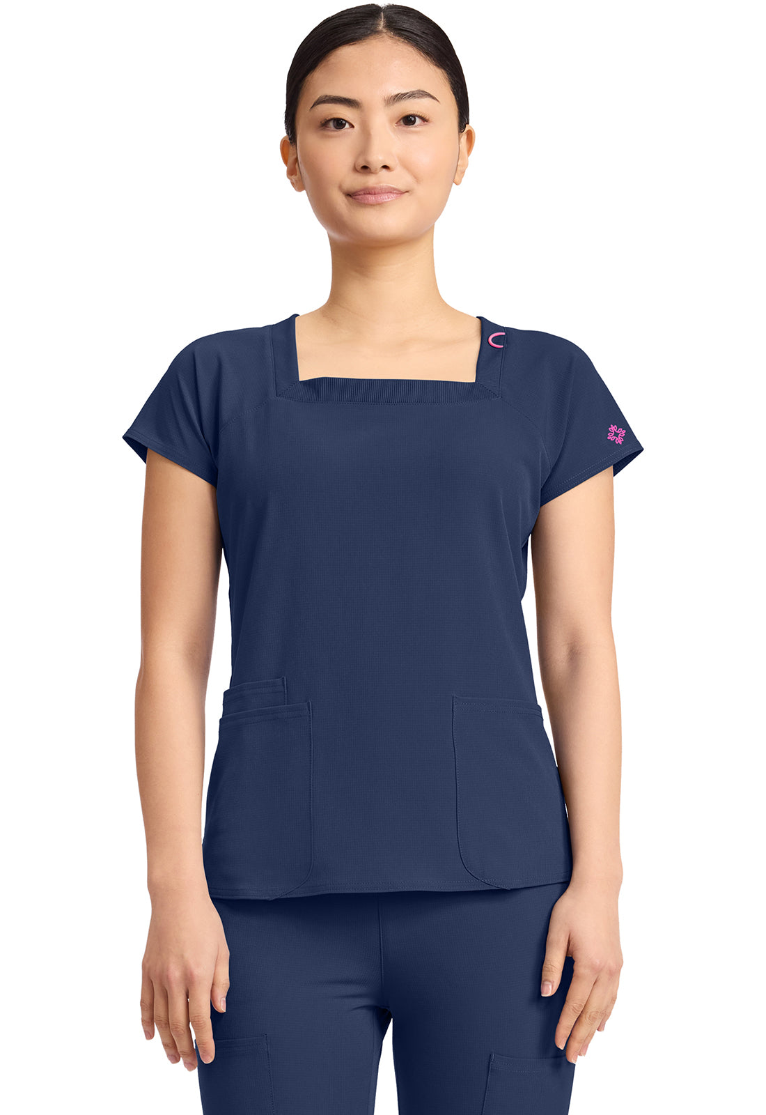 MC704 - Cherokee Women's 3-Pocket Square Neck Top