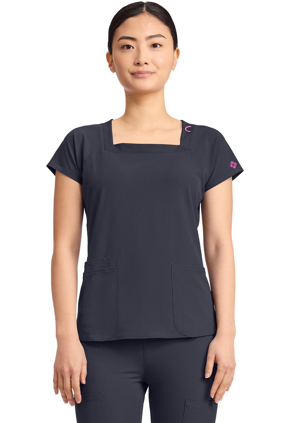 MC704 - Cherokee Women's 3-Pocket Square Neck Top