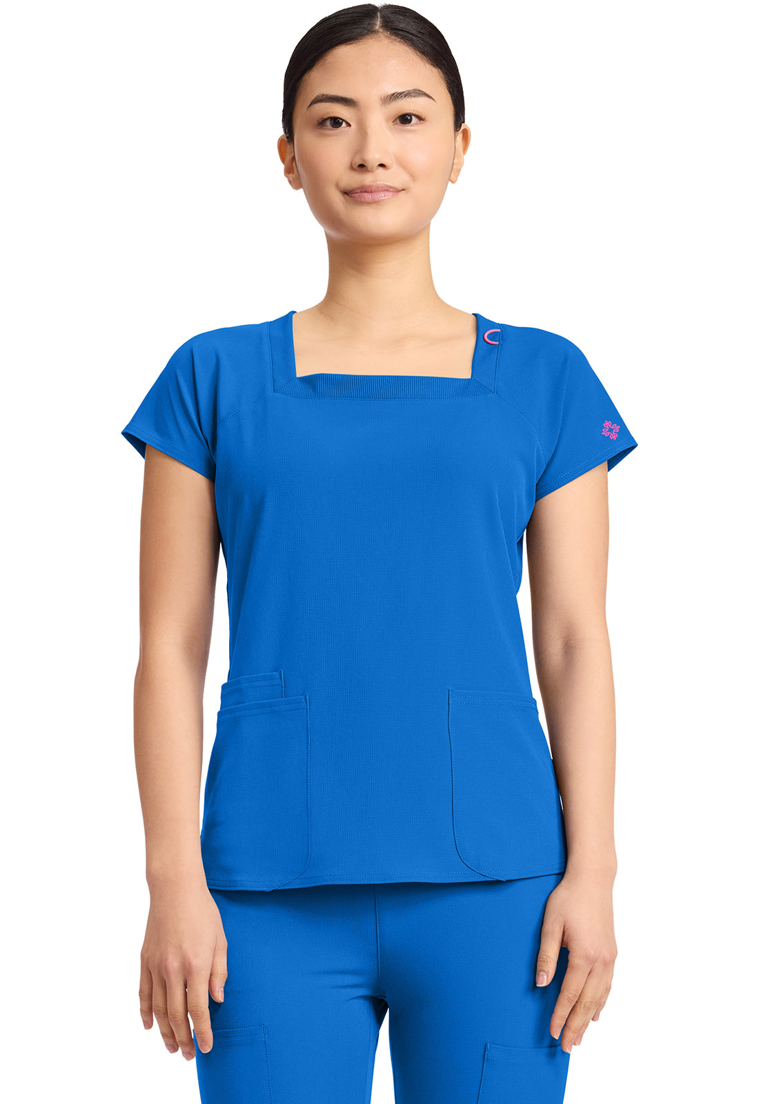 MC704 - Cherokee Women's 3-Pocket Square Neck Top