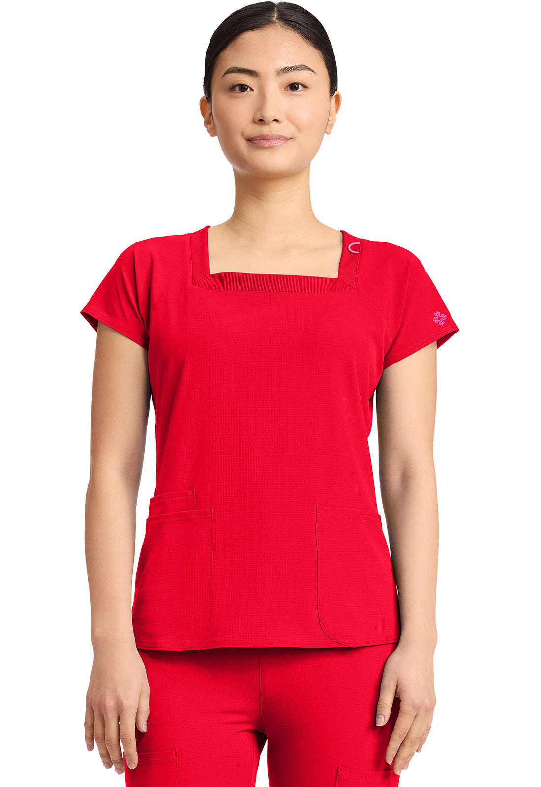 MC704 - Cherokee Women's 3-Pocket Square Neck Top