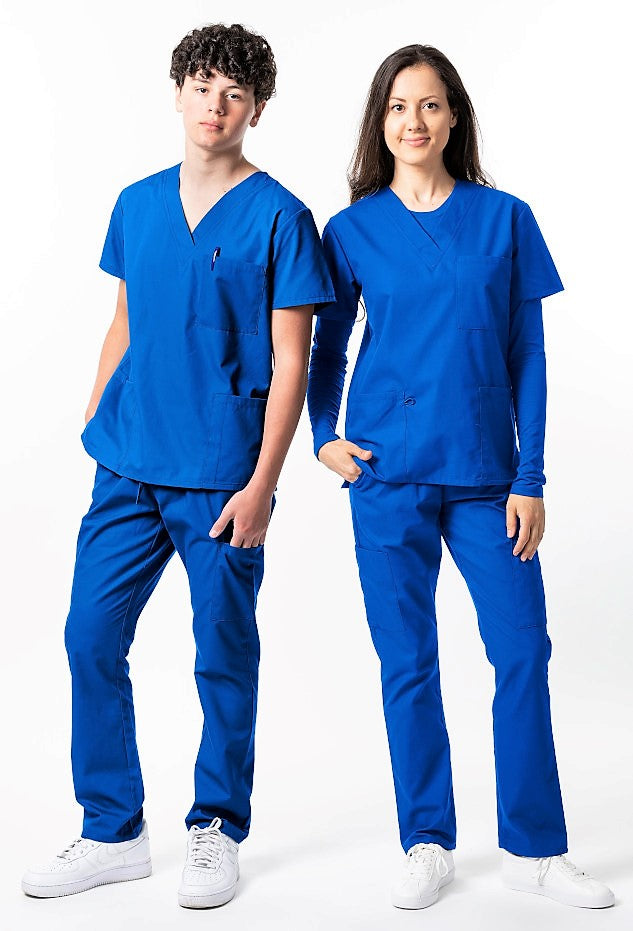 *Last Few* Unisex Classic Brushed Cotton V-neck Scrub Top