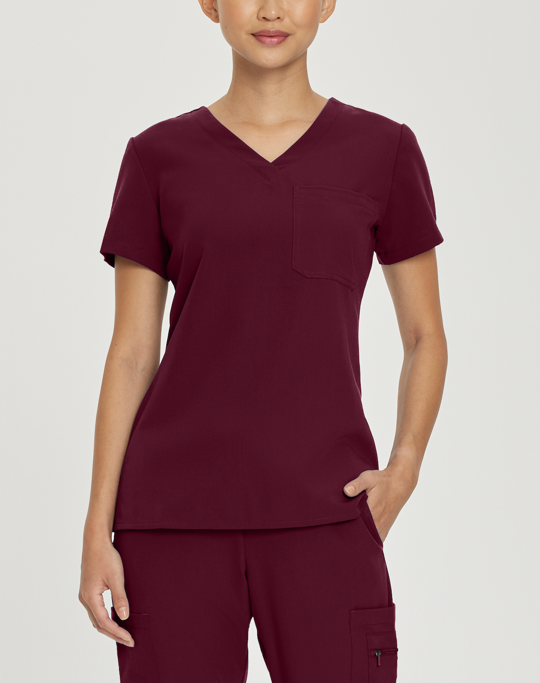 White Cross V-Tess Women's One-Pocket V-Neck Scrub Top