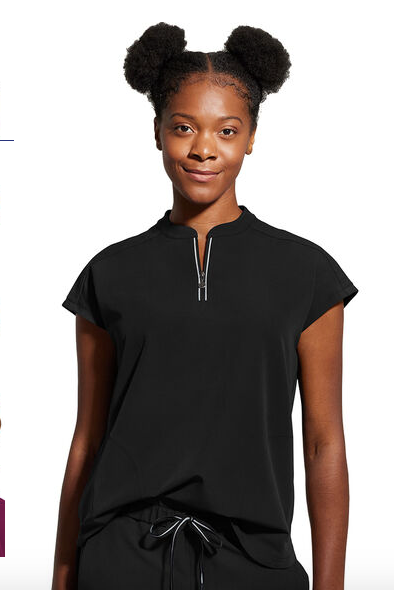 2286 Women's Sandy Zip Mandarin Collar Scrub Top