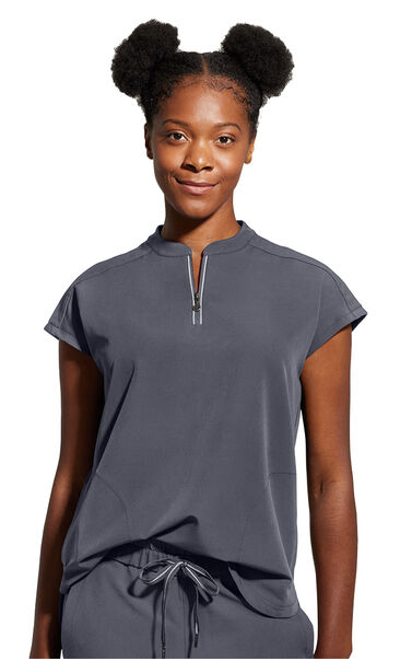 2286 Women's Sandy Zip Mandarin Collar Scrub Top