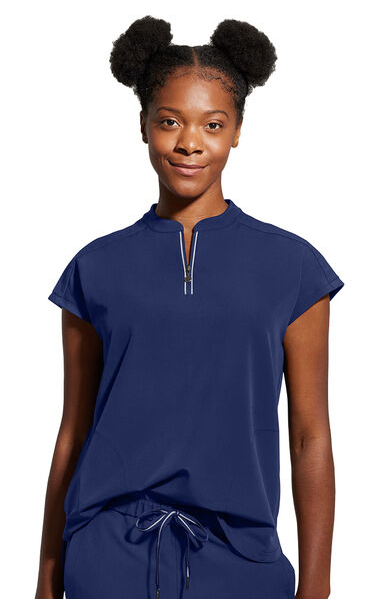 2286 Women's Sandy Zip Mandarin Collar Scrub Top