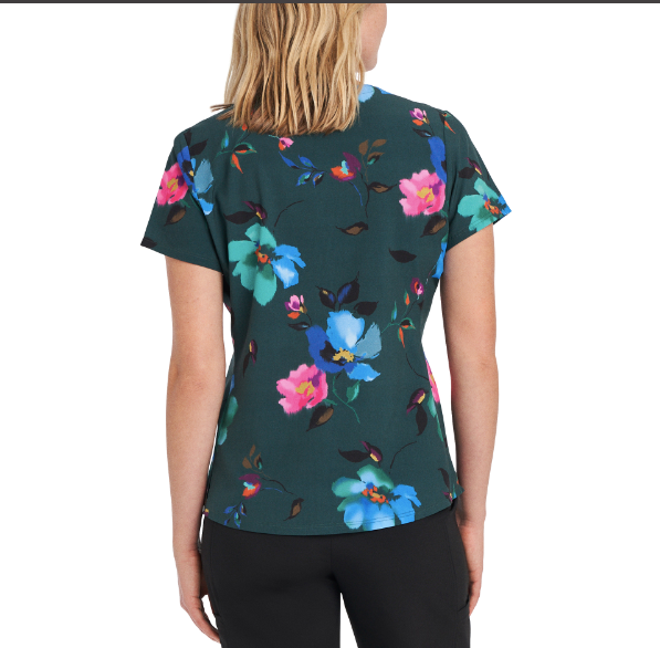WT307ELFL - Women's 2 pocket V neck scrub top
