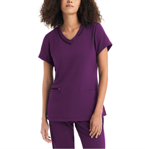 WT127 White Cross CRFT Women's 3-Pocket V-neck Scrub Top