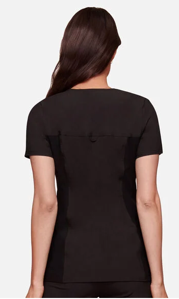 Cherokee - Women's V-Neck Knit Panel Solid Scrub Top