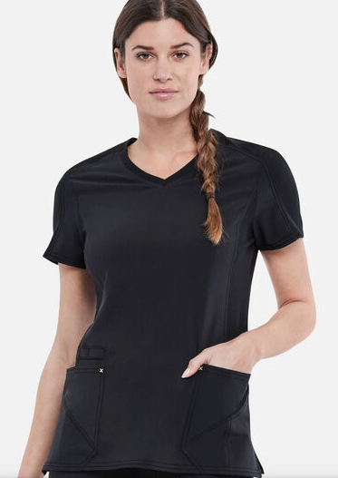 CK711: Women's V-Neck Solid Scrub Top