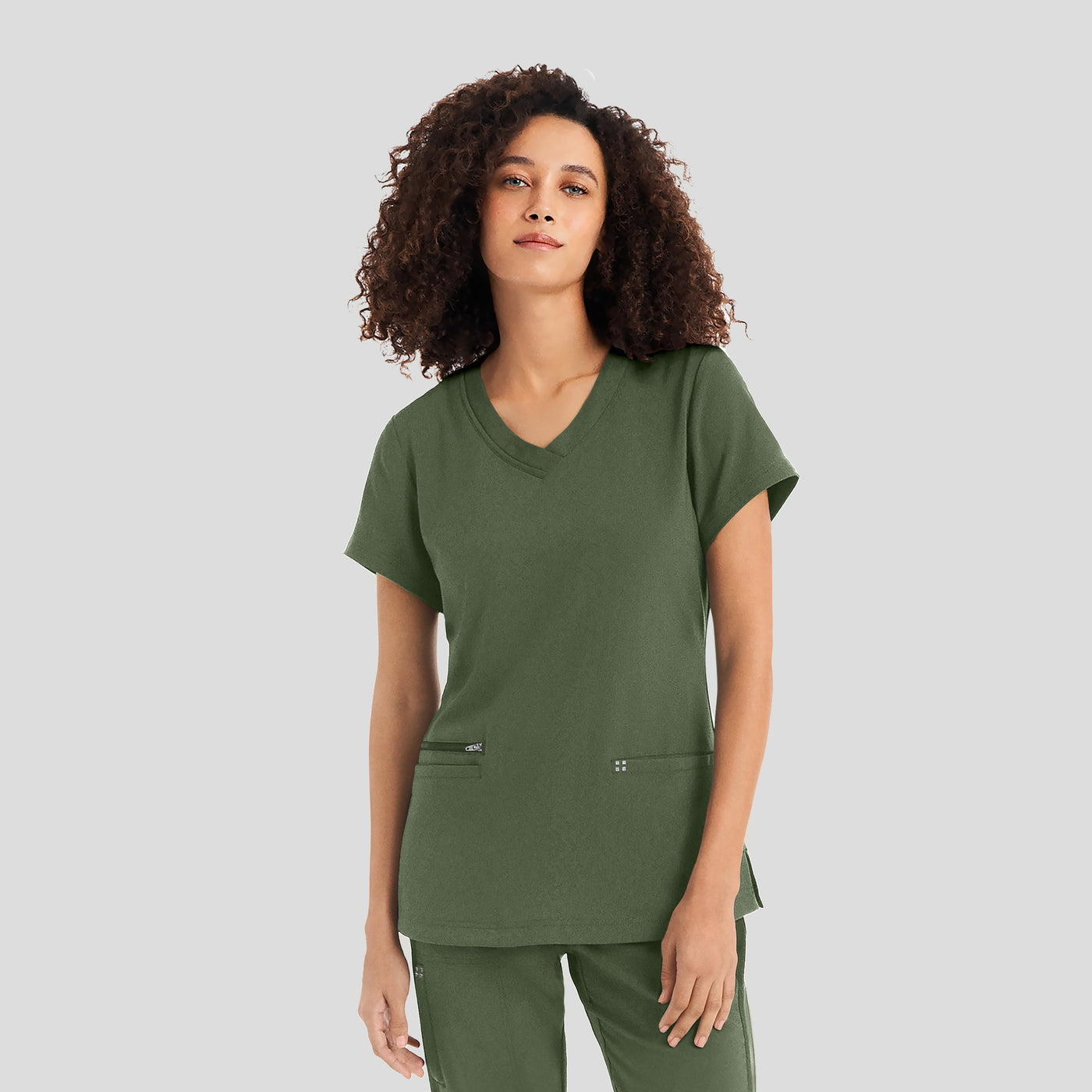 WT127 White Cross CRFT Women's 3-Pocket V-neck Scrub Top