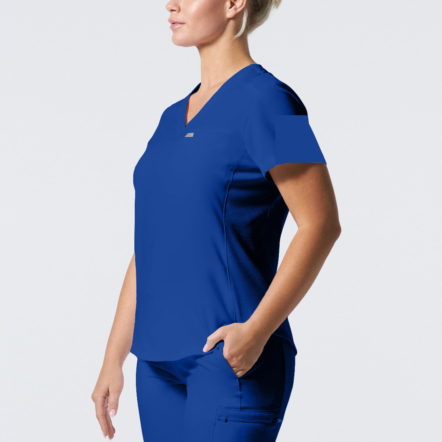 Landau Forward Women's Curved Hem Tuck-In V-Neck Top